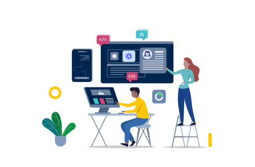 People working on app development project